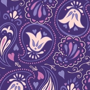 Plum Paisley on Purple