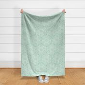 Mint Green Hexagon Floral Mock Lace on White