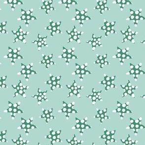 happy dotted stars - mint green