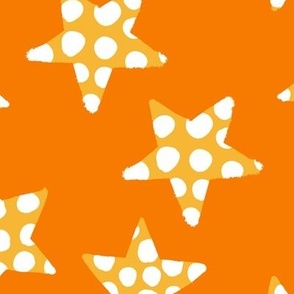 happy dotted stars orange - large scale