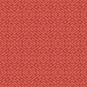 Brick wall tile  in Raspberry Blush/ Medium Scale 