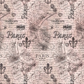 Pink Black Paris France Typography And Handwriting Design Smaller Scale