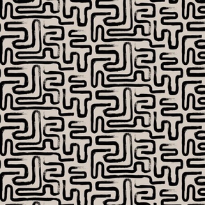 Tribal Abstract Maze (Small 8-inch repeat) 