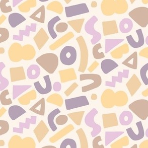 Shapes, Lilac, Yellow and Earthtone Shapes Pastel Pumpkin Collection by Sarah Price