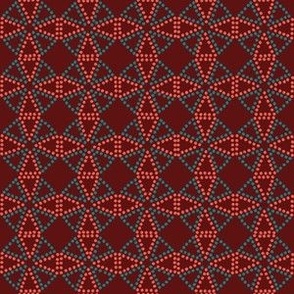 windmill dot mosaic circular geometric dark raisin burgundy small scale