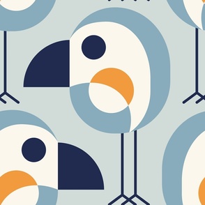 2796 B Extra large - geometric retro birds