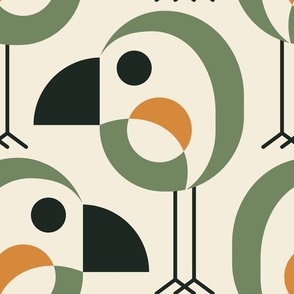 2796 D Large - geometric retro birds