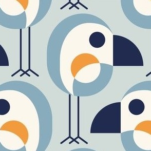 2796 B Medium - geometric retro birds