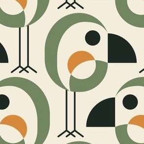 2796 D Medium - geometric retro birds