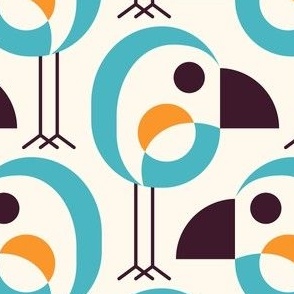 2796 E Medium - geometric retro birds