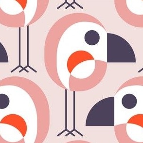 2796 F Medium - geometric retro birds