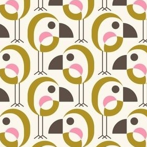 2796 C Small - geometric retro birds