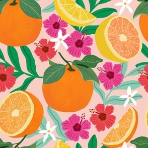 What a Wonderful World - The best of Citrus Fruits on pink