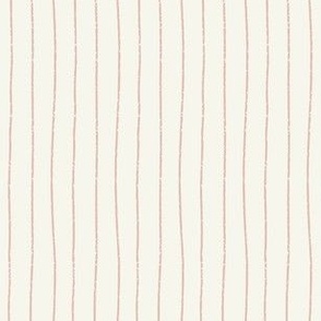 Hand-drawn Textured Stripes - Blush Pink on Soft Cream