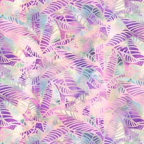 Batik Leaves Tie Dye Pink Purple 225L