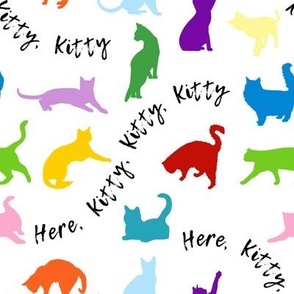 Here Kitty Kitty Kitty Rainbow Solid