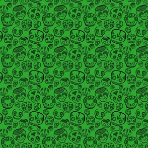 Funky Sugar Skulls - Emerald Green - Small