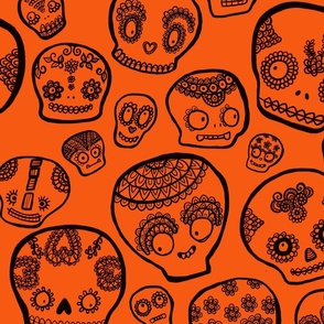 Funky Sugar Skulls - Orange - Large