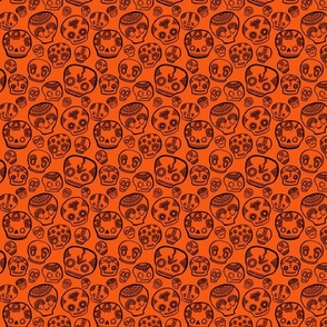 Funky Sugar Skull - Orange - Small