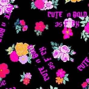 Cute and bold as fuck Bold Painterly in black and hot pink Medium scale