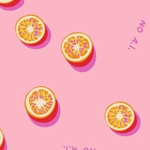 Oranges on pink with NO AI text Large scale