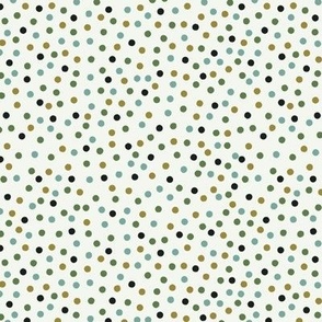 Green Dot Scatter Pattern - different shades of green spots on an off white background - Small