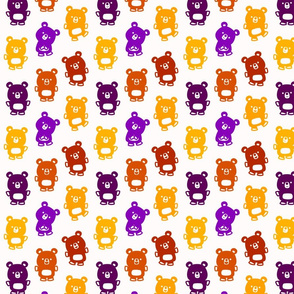 Cute Purple and Gold Cartoon Bears by Cheerful Madness!!