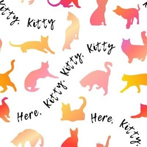 Here Kitty Kitty Kitty Pink_Orange Gradient