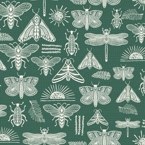 Green Doodle Bugs, beetle, butterfly, dragonfly-SMALL