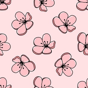 Magnolia and  jasmine flowers pattern in pastel colors