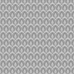 Art Nouveau Flower-Leaf Pattern (Gray with White background)