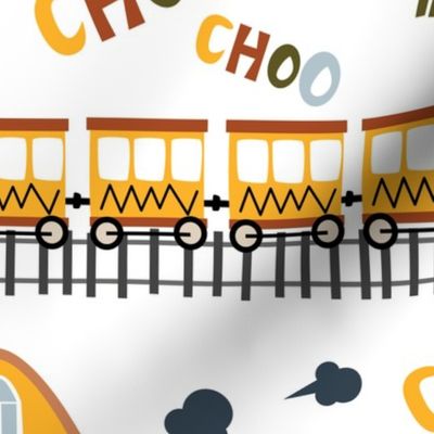 Choo Choo Train Pattern for Kids, Large Scale