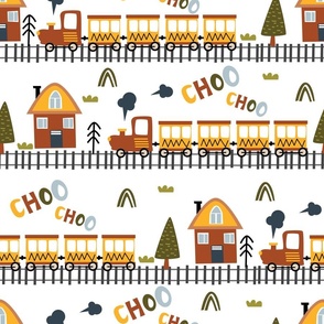 Choo Choo Train Pattern for Kids, Medium Scale