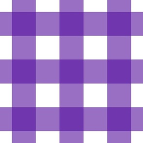 Large scale purple gingham - purple and white check - 12 inch repeat