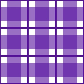 Large purple plaid - purple gingham with narrow darker stripe - 12 inch repeat