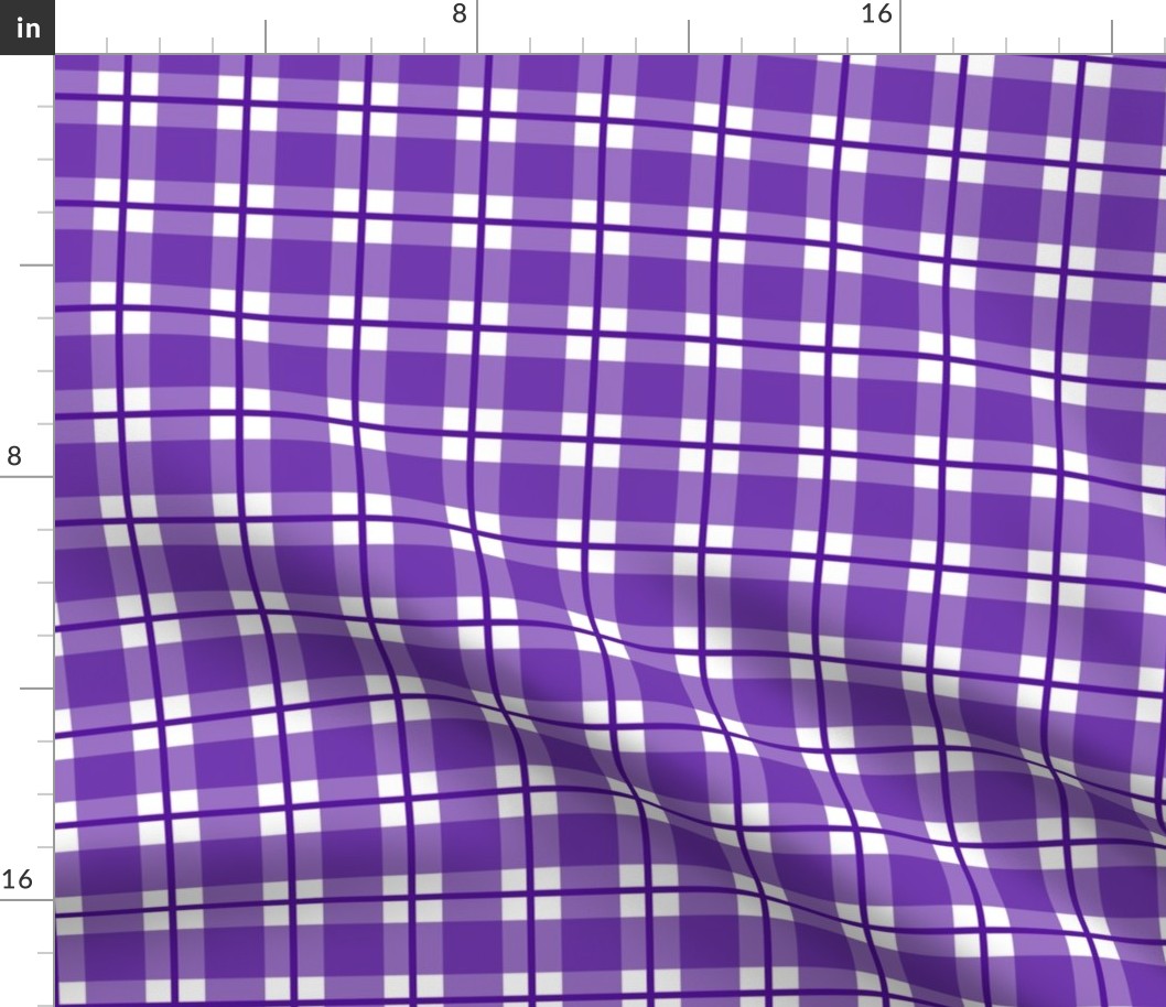 Medium scale purple plaid - purple gingham with narrow darker stripe - 6 inch repeat