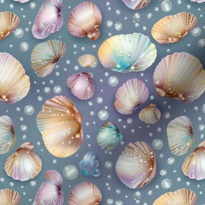 iridescent shells and pearls