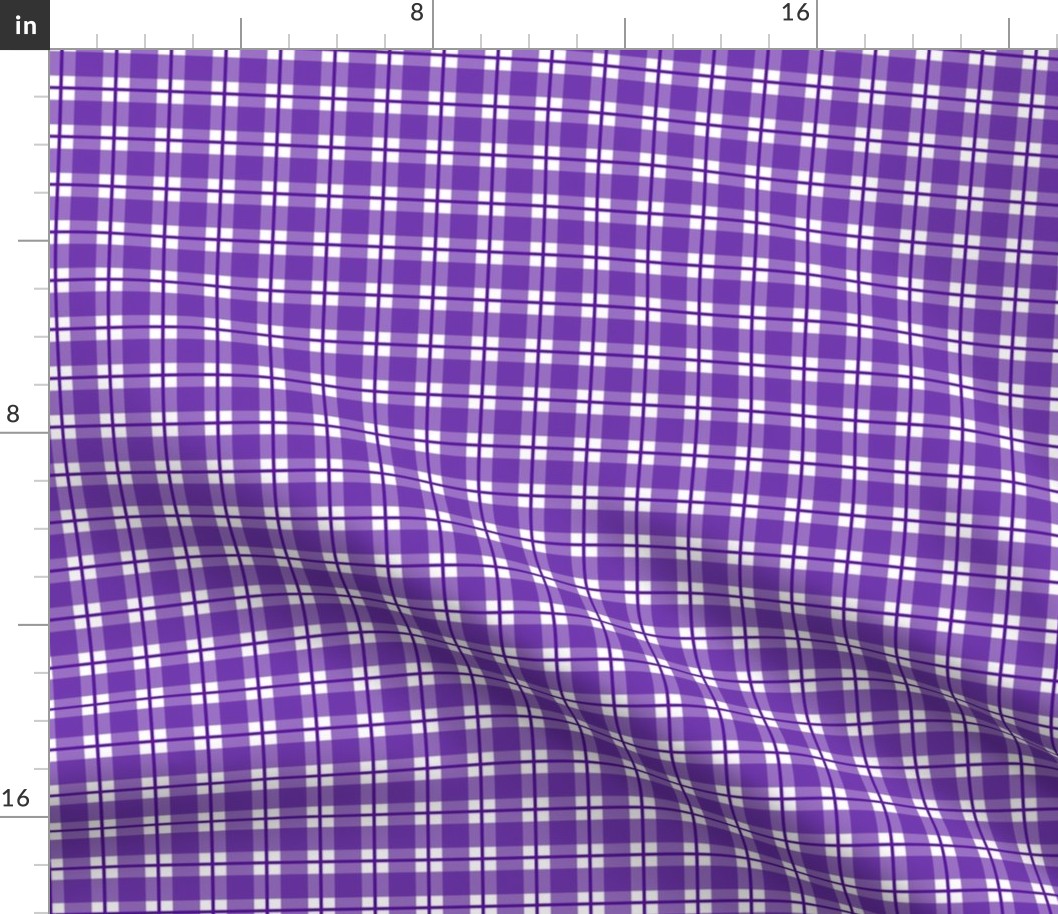 Small scale purple plaid - purple gingham with narrow darker stripe - 3 inch repeat