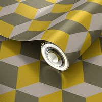 Colorful Tessellated Squares - Yellow, Gray and Beige
