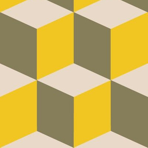 Colorful Tessellated Squares - Yellow, Gray and Beige