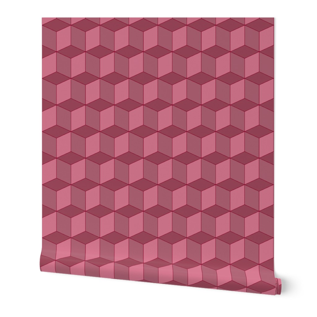 Colorful Tessellated Squares - Red Pink