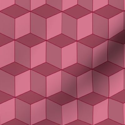 Colorful Tessellated Squares - Red Pink