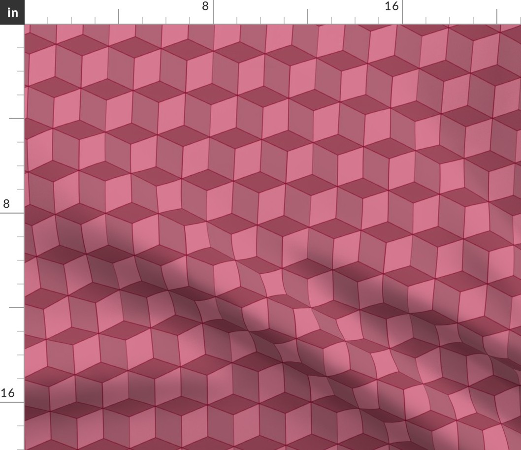 Colorful Tessellated Squares - Red Pink