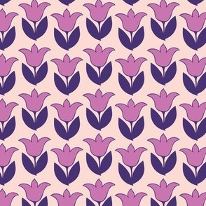 Pink Tulips for Plum Paisley on Light Pink