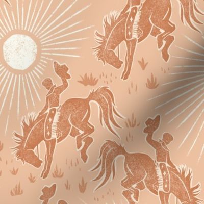 Cowboys and Sunshine - 12" large - terracotta peach 