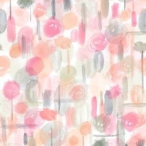 Soft Pastel Pink and Peach Summer Picnic Flowers