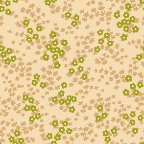 Ditsy Floral - Peach & Lime Green