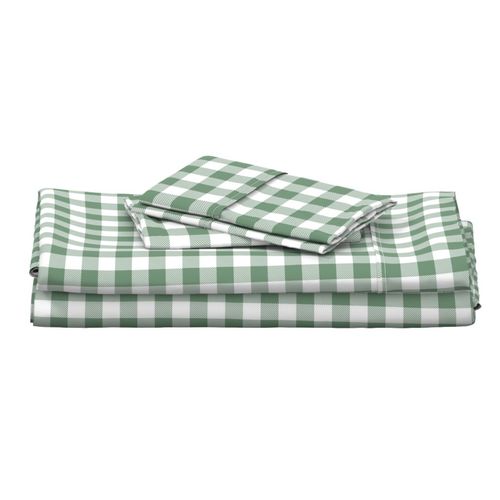 Small | Green Buffalo Plaid on White