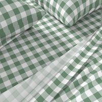 Small | Green Buffalo Plaid on White