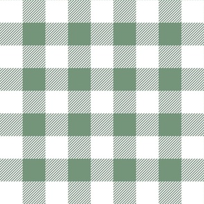 Large | Green Buffalo Plaid on White